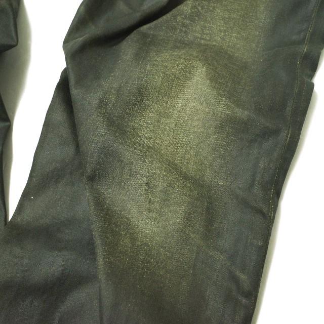 DIESEL BLACK GOLD ディーゼルブラックゴールド イタリア製 TYPE-241 コーティング加工スキニーパンツ 28 OLIVE ボタンフライ g15804 |  | 05