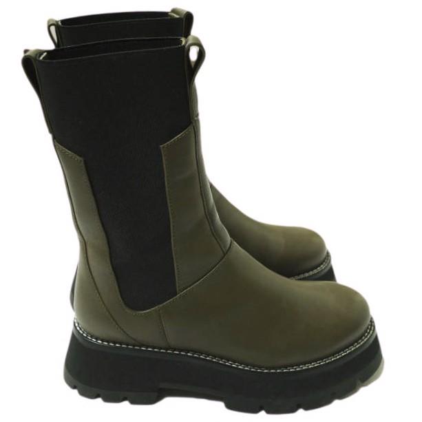 3.1 Phillip Lim スリーワン フィリップリム Kate Lug Sole Combat Boot サイドゴア コンバットブーツ SSF1-T748SEN 36(23cm) DK OLIVE |  | 02