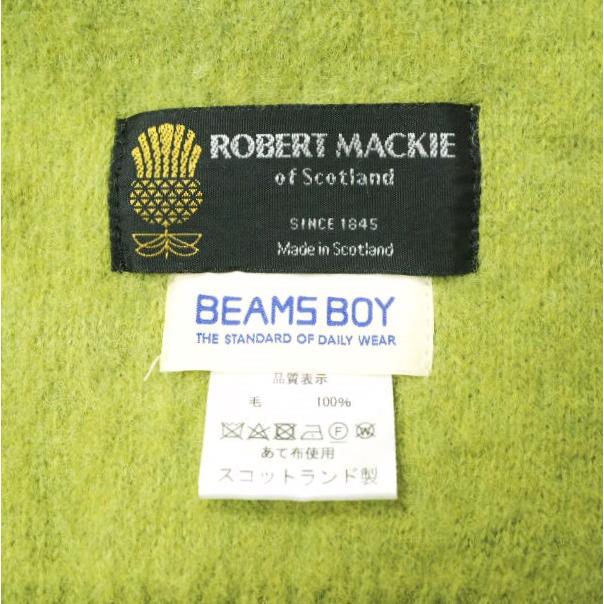 ROBERT MACKIE x BEAMS BOY ロバートマッキー ビームスボーイ 別注 スコットランド製 リブマフラー LIGHT GREEN ウール ニット g15841 |  | 02