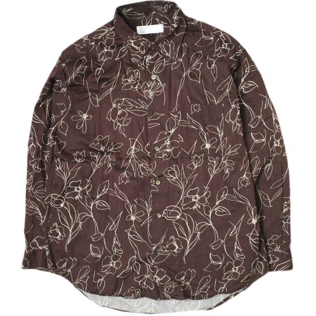 International Gallery BEAMS IG ビームス 22SS 日本製 レーヨンサテン レギュラーカラーシャツ 23-11-2127-262 S ブラウン 長袖 g15851 | 