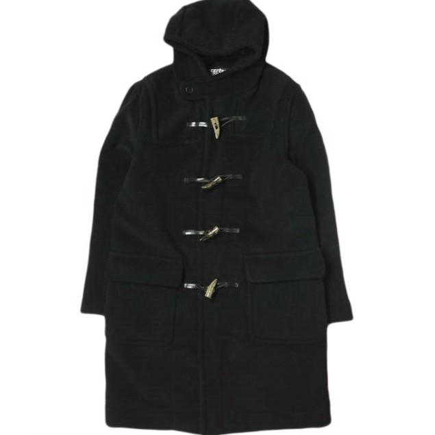 INVERTERE インバーティア NEWTON ABBOT LONG LENGTH DUFFLE COAT ヘリンボーンウール ダッフルコート 38 ブラック JOSHUA ELLIS g15899 | 