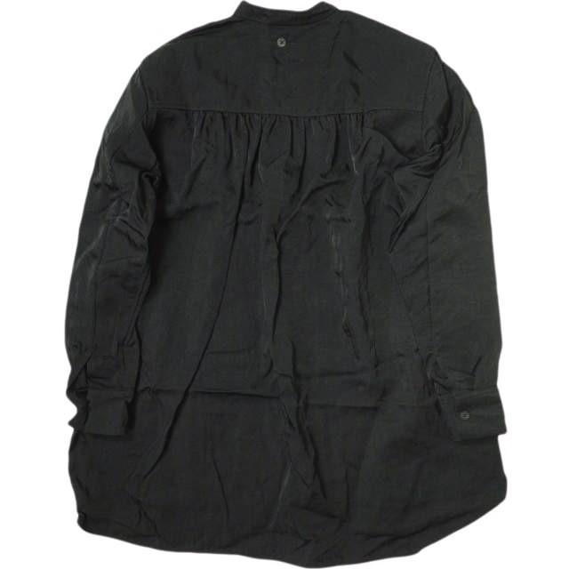 Omar Afridi オマールアフリディ 20AW イギリス製 OMAR SHIRT ナイロンツイル オマールシャツ S BLACK ロング丈ノーカラー ギャザー g15902 |  | 01