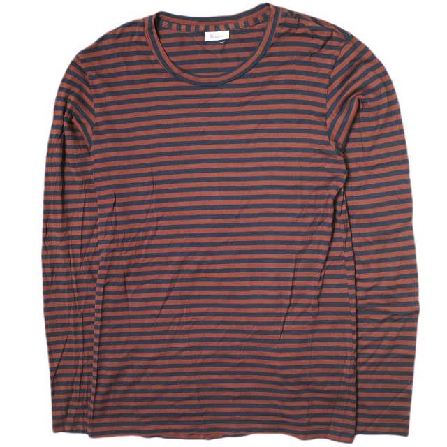 Schiesser シーサー ボーダークルーネックロングスリーブカットソー 6/L ブラウン/ネイビー 長袖 Tシャツ トップス g15955 | 
