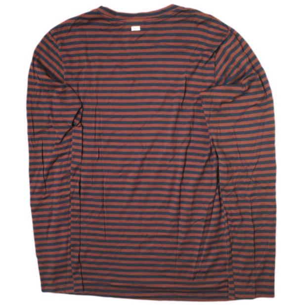 Schiesser シーサー ボーダークルーネックロングスリーブカットソー 6/L ブラウン/ネイビー 長袖 Tシャツ トップス g15955 |  | 01
