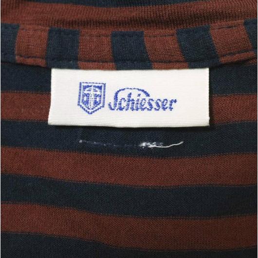 Schiesser シーサー ボーダークルーネックロングスリーブカットソー 6/L ブラウン/ネイビー 長袖 Tシャツ トップス g15955 |  | 02