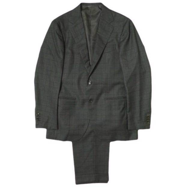 BEAMS F ビームスエフ グレンチェックスーツ 21-17-1201-264 46/8R ブラック/ブラウン セットアップ 3Bジャケット 1プリーツスラックス | 