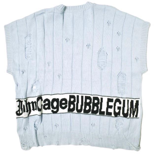 BODYSONG. ボディソング 23SS 日本製 BUBBLEGUM DAMAGE V ダメージ加工オーバーサイズVネックニットベスト BS231301 BLUE セーター g16095 |  | 01