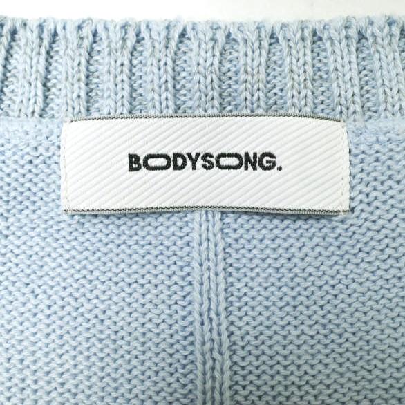 BODYSONG. ボディソング 23SS 日本製 BUBBLEGUM DAMAGE V ダメージ加工オーバーサイズVネックニットベスト BS231301 BLUE セーター g16095 |  | 02