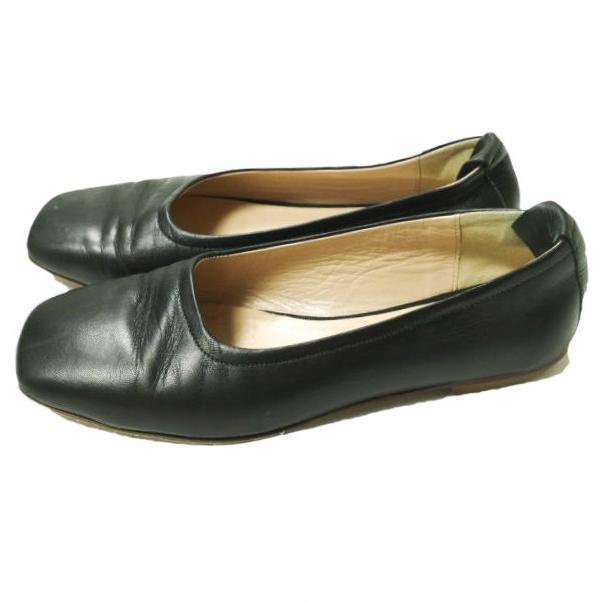 FABIO RUSCONI ファビオルスコーニ イタリア製 スクエアトゥフラットパンプス 35(22.5cm-23cm) ブラック シューズ g16124 |  | 01