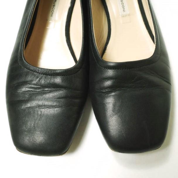 FABIO RUSCONI ファビオルスコーニ イタリア製 スクエアトゥフラットパンプス 35(22.5cm-23cm) ブラック シューズ g16124 |  | 04