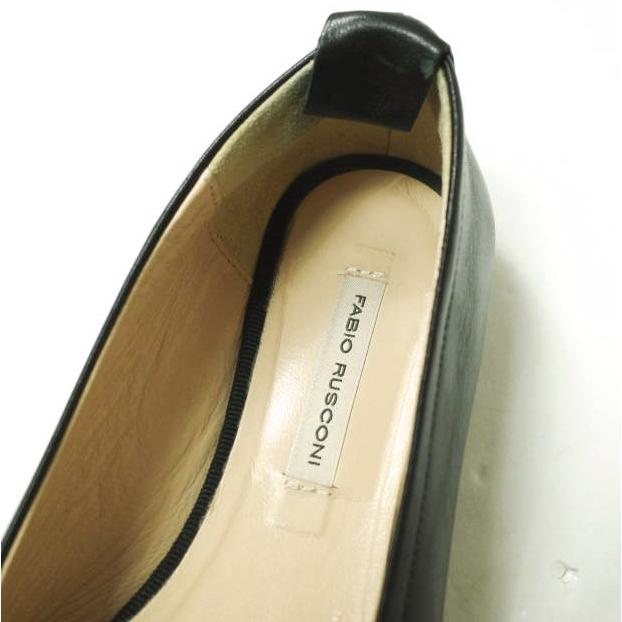 FABIO RUSCONI ファビオルスコーニ イタリア製 スクエアトゥフラットパンプス 35(22.5cm-23cm) ブラック シューズ g16124 |  | 06