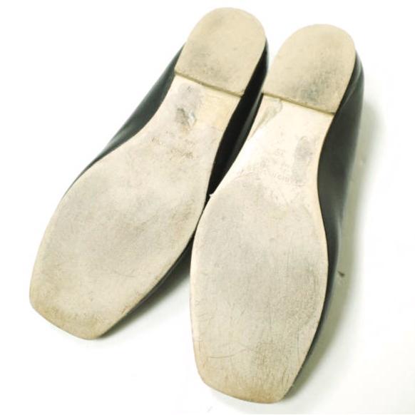 FABIO RUSCONI ファビオルスコーニ イタリア製 スクエアトゥフラットパンプス 35(22.5cm-23cm) ブラック シューズ g16124 |  | 08