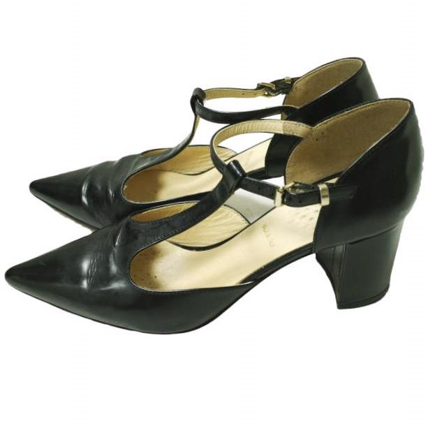 極美品【ロジェヴィヴィエ】トランペット　パンプス チャンキーヒール 35 黒 極美品【ロジェヴィヴィエ】トランペット パンプス チャンキーヒール