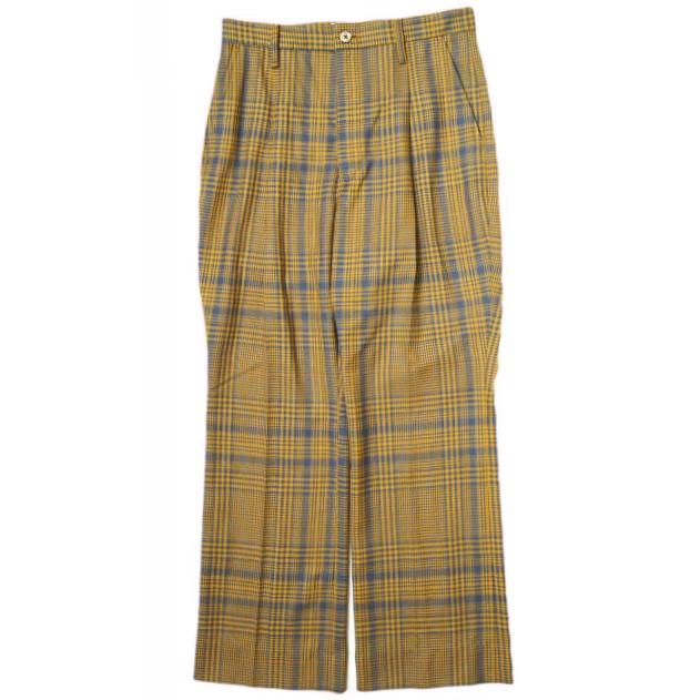 WELLDER ウェルダー 20AW 日本製 One Tuck Check Flare Trousers 1タックチェックフレアトラウザーズ WL20APT07 0 オレンジ パンツ g16147 | 