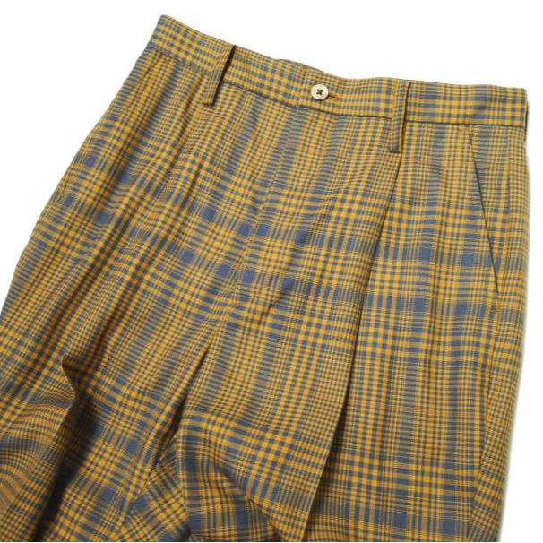 WELLDER ウェルダー 20AW 日本製 One Tuck Check Flare Trousers 1タックチェックフレアトラウザーズ WL20APT07 0 オレンジ パンツ g16147 |  | 04