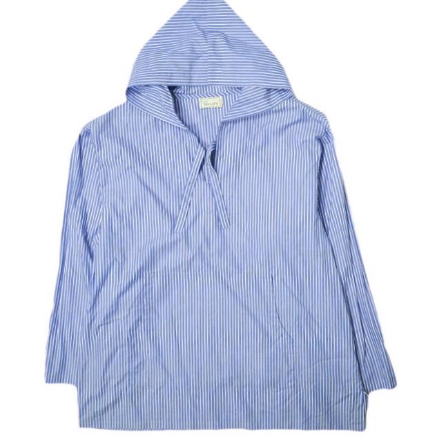 MexiPa メキパ 日本製 Yandyed Mexican Parker ストライプメキシカンシャツパーカー 21-011-MP-8020-1 M SAX STRIPE プルオーバー g16155 | 