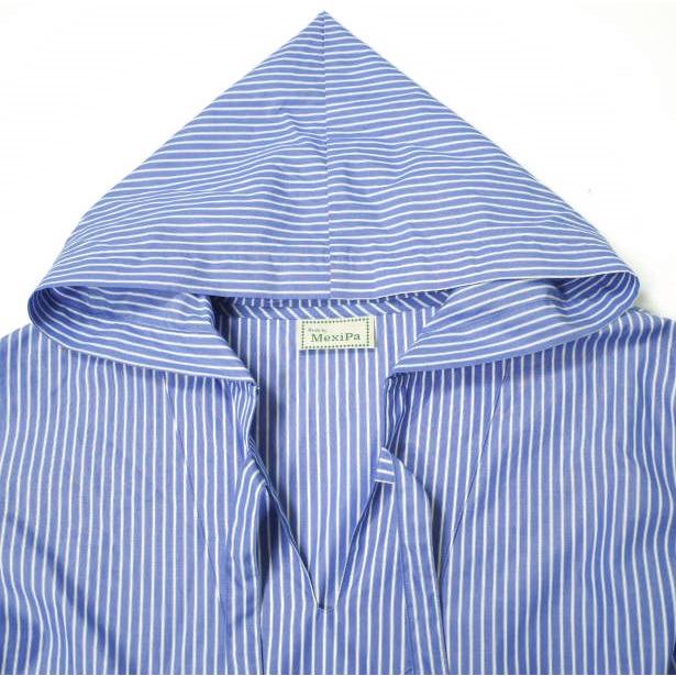 MexiPa メキパ 日本製 Yandyed Mexican Parker ストライプメキシカンシャツパーカー 21-011-MP-8020-1 M SAX STRIPE プルオーバー g16155 |  | 04