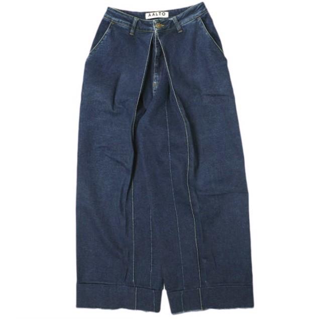 AALTO アールト Classical Front Pleat Denim フロントプリーツ ワイドデニムパンツ W19D1DE03-811 38 90's blue wash カットオフ ボトムス【中古】【AALTO】 AALTO アールト Classical Front Pleat Denim フロントプリーツ ワイド