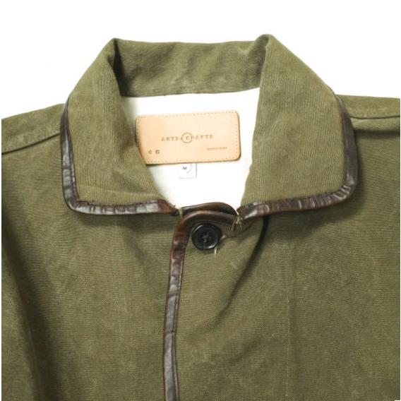 ARTS＆CRAFTS x KENNETH FIELD x BEAMS PLUS 20AW Outfitters Jacket エイジングキャンバス レザーパイピングジャケット M OLIVE g16489 |  | 04