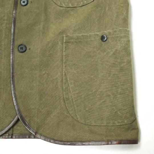 ARTS＆CRAFTS x KENNETH FIELD x BEAMS PLUS 20AW Outfitters Jacket エイジングキャンバス レザーパイピングジャケット M OLIVE g16489 |  | 05