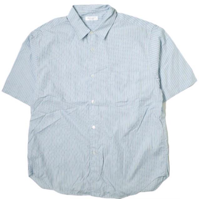 BEAUTY＆YOUTH UNITED ARROWS ビューティーアンドユース ブルーストライプ フォルムシャツ 1216-178-2681 M BLUE 半袖 コットン g16610 | 