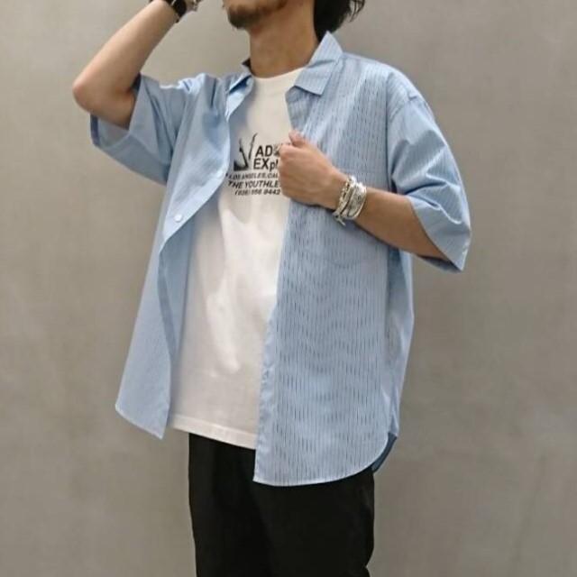 BEAUTY＆YOUTH UNITED ARROWS ビューティーアンドユース ブルーストライプ フォルムシャツ 1216-178-2681 M BLUE 半袖 コットン g16610 |  | 02