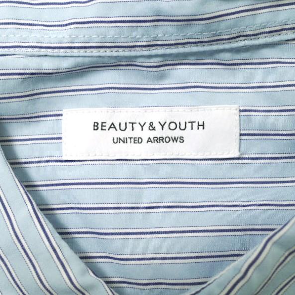 BEAUTY＆YOUTH UNITED ARROWS ビューティーアンドユース ブルーストライプ フォルムシャツ 1216-178-2681 M BLUE 半袖 コットン g16610 |  | 03