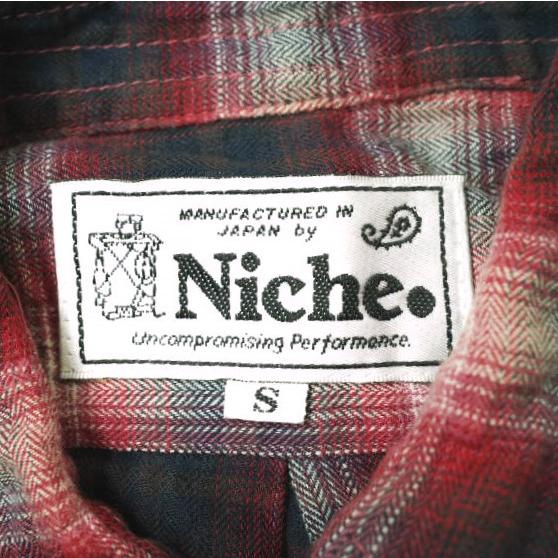 Niche. ニッチ 皴加工オンブレチェック七分袖シャツ S レッド トップス g16613 |  | 02