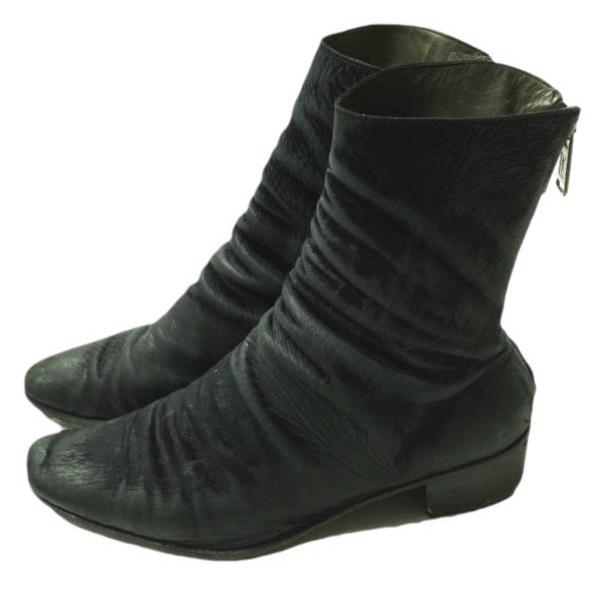 YVES SAINT LAURENT イヴサンローラン イタリア製 バックジップヒールブーツ 276683 41.5(26.5cm) ブラック レザー 皺加工 シューズ g16658 |  | 01