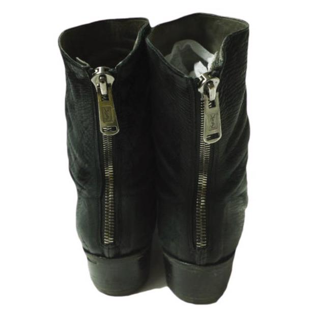 YVES SAINT LAURENT イヴサンローラン イタリア製 バックジップヒールブーツ 276683 41.5(26.5cm) ブラック レザー 皺加工 シューズ g16658 |  | 03