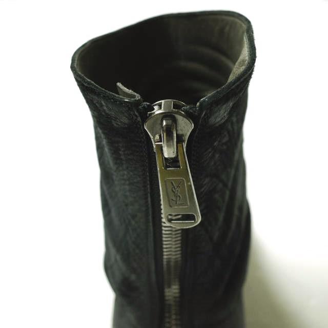 YVES SAINT LAURENT イヴサンローラン イタリア製 バックジップヒールブーツ 276683 41.5(26.5cm) ブラック レザー 皺加工 シューズ g16658 |  | 07
