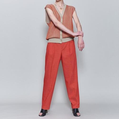 6 ROKU BEAUTY＆YOUTH ロク ビューティーアンドユース 22SS OXFORD TUCK PANTS オックスフォードタックパンツ 8614-299-0494 34 レッド |  | 02