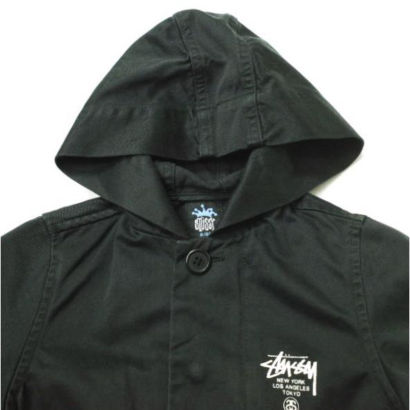 STUSSY ステューシー KIDS ワールドツアーロゴ コットンツイル フーデッドジャケット S/90 ブラック 子供用 キッズ ジャンパー g16695 |  | 03