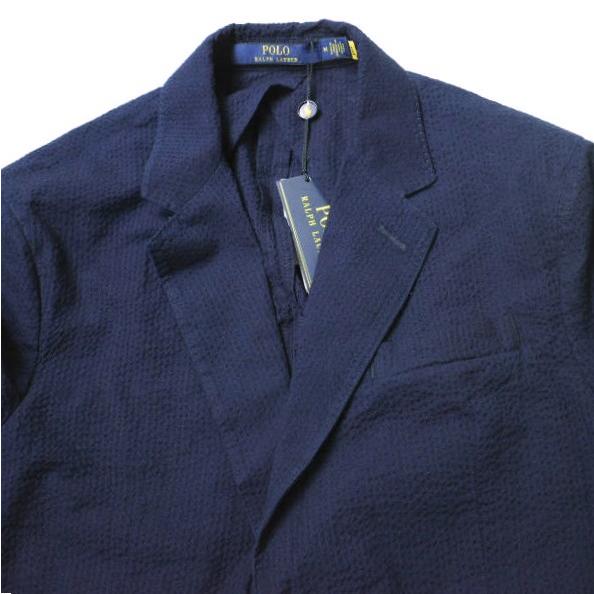 【美品】24SS ポロラルフローレン シアサッカー ジャケット S〜M ネイビー 新品 POLO RALPH LAUREN ポロラルフローレン 24SS Polo ソフトモダン