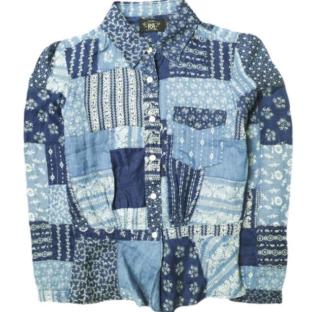 RRL ダブルアールエル バンダナパッチワークリネンシャツ 282879005001 1 インディゴ Double RL ペイズリー レディース トップス g16730 | 