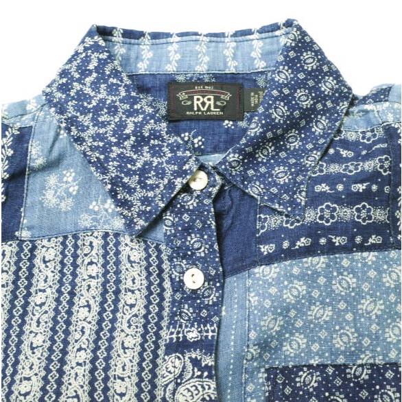 RRL ダブルアールエル バンダナパッチワークリネンシャツ 282879005001 1 インディゴ Double RL ペイズリー レディース トップス g16730 |  | 04