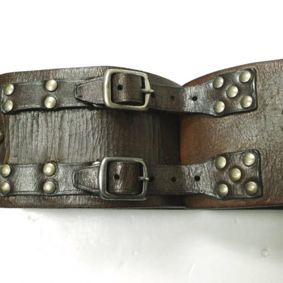 RRL ダブルアールエル イタリア製 スタッズレザーワイドベルト XS Brown Double RL レディース 幅広 ターコイズ g16738 |  | 04