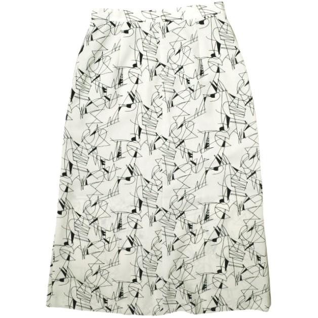 6 ROKU BEAUTY＆YOUTH ロク ビューティーアンドユース 日本製 LINE PRINT SKIRT ラインプリントスカート 8624-299-0055 36 WHITE g16786 |  | 01