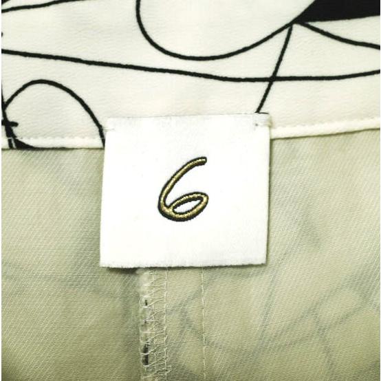 6 ROKU BEAUTY＆YOUTH ロク ビューティーアンドユース 日本製 LINE PRINT SKIRT ラインプリントスカート 8624-299-0055 36 WHITE g16786 |  | 07