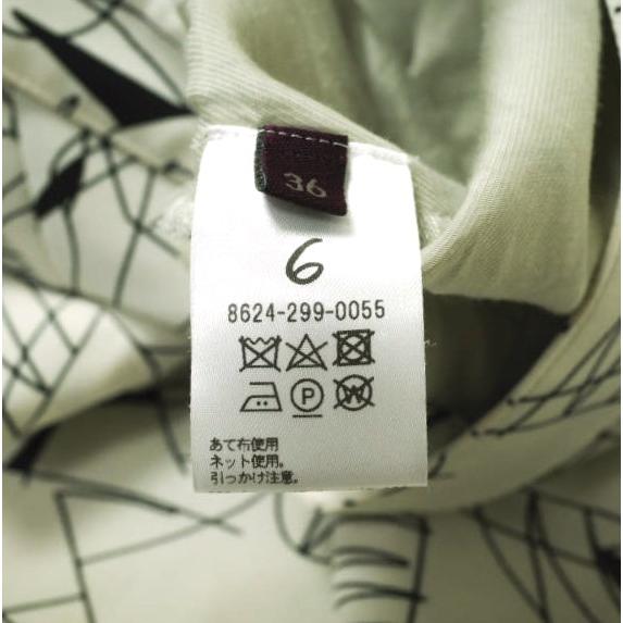 6 ROKU BEAUTY＆YOUTH ロク ビューティーアンドユース 日本製 LINE PRINT SKIRT ラインプリントスカート 8624-299-0055 36 WHITE g16786 |  | 08