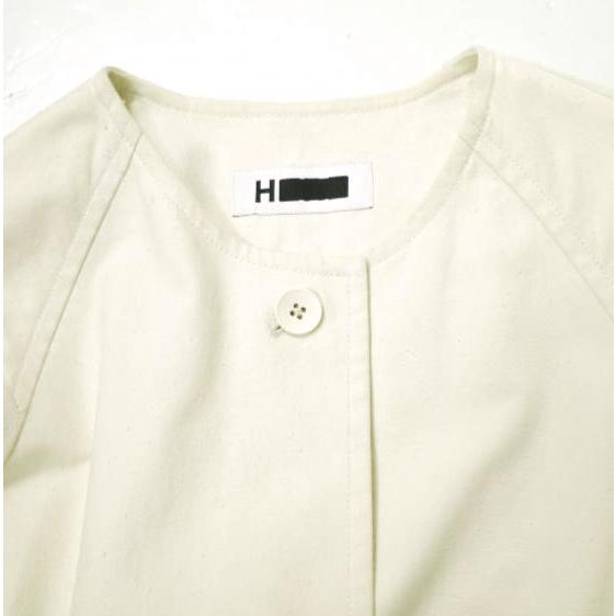 H BEAUTY＆YOUTH エイチ ビューティーアンドユース 日本製 ネップコットンノーカラーコート 1625-260-4223 M IVORY Aライン g16788 |  | 03