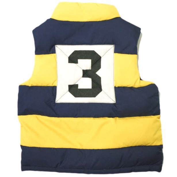 Polo by Ralph Lauren ポロラルフローレン KID'S DOWN VEST キッズ ポニー刺繍 ボーダーダウンベスト 110(4/4T) イエロー/ネイビー 子供用 |  | 01
