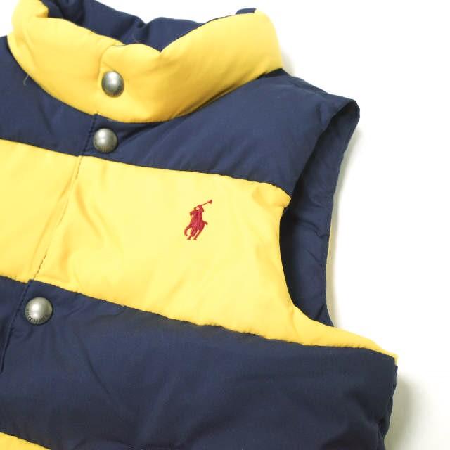 Polo by Ralph Lauren ポロラルフローレン KID'S DOWN VEST キッズ ポニー刺繍 ボーダーダウンベスト 110(4/4T) イエロー/ネイビー 子供用 |  | 04
