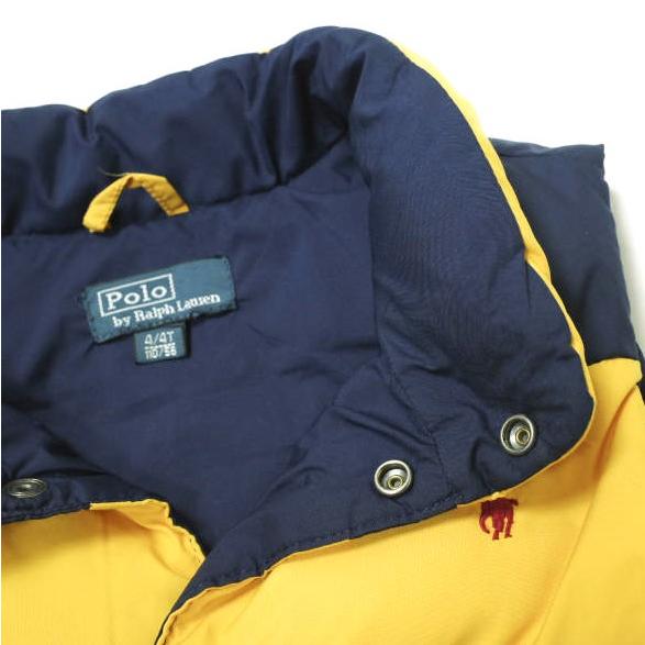 Polo by Ralph Lauren ポロラルフローレン KID'S DOWN VEST キッズ ポニー刺繍 ボーダーダウンベスト 110(4/4T) イエロー/ネイビー 子供用 |  | 06