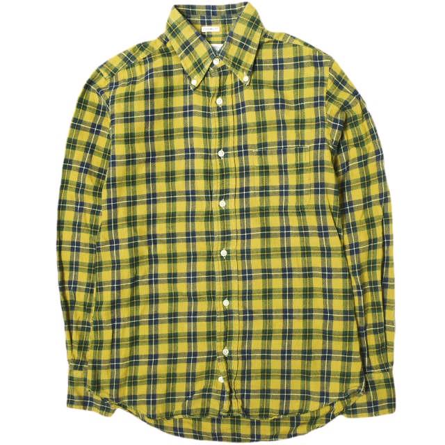 INDIVIDUALIZED SHIRTS インディビジュアライズドシャツ アメリカ製 コットンフランネルチェックBDシャツ 14 1/2-32 マスタード g16824 | 