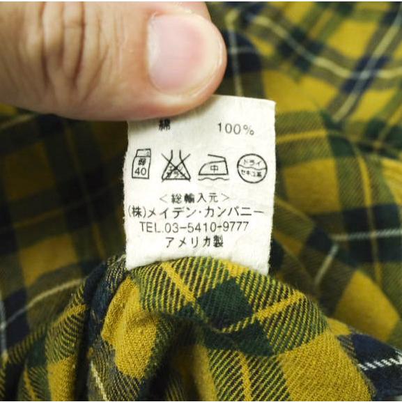 INDIVIDUALIZED SHIRTS インディビジュアライズドシャツ アメリカ製 コットンフランネルチェックBDシャツ 14 1/2-32 マスタード g16824 |  | 06