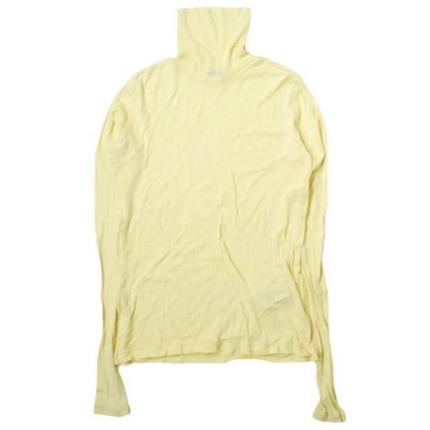 AURALEE オーラリー HIGH GAUGE SHEER RIB TURTLE NECK L/S TEE ハイゲージシアーリブタートルネック長袖Tシャツ A8AP02HF 1 イエロー | 