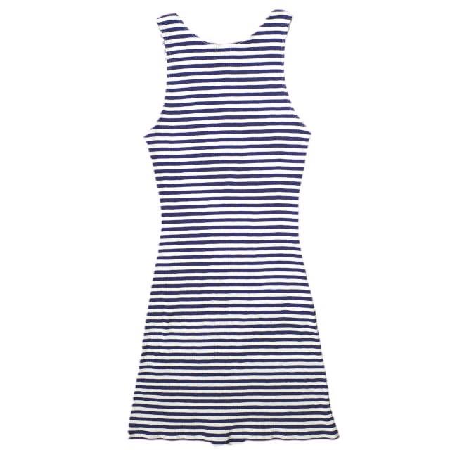 H BEAUTY＆YOUTH エイチ ビューティーアンドユース COTTON BORDER BODYCON TANK TOP コットンボーダータンクトップ 1617-222-5688 パープル |  | 01