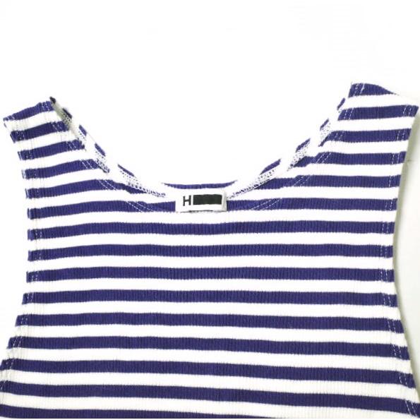H BEAUTY＆YOUTH エイチ ビューティーアンドユース COTTON BORDER BODYCON TANK TOP コットンボーダータンクトップ 1617-222-5688 パープル |  | 04