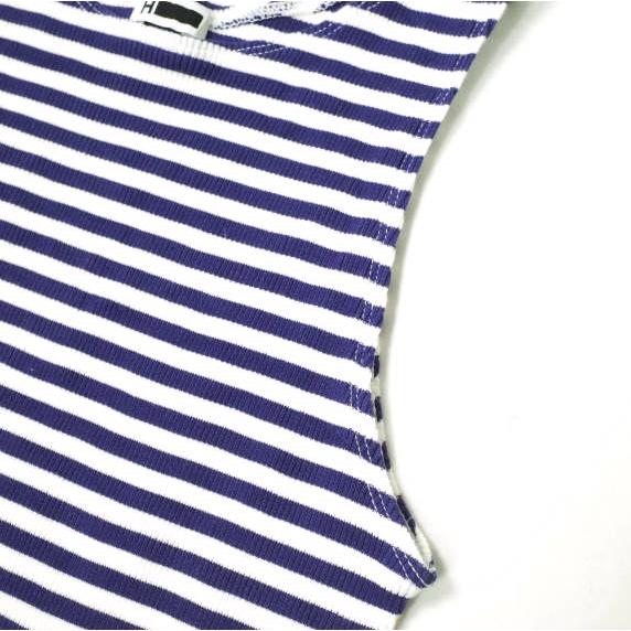 H BEAUTY＆YOUTH エイチ ビューティーアンドユース COTTON BORDER BODYCON TANK TOP コットンボーダータンクトップ 1617-222-5688 パープル |  | 05